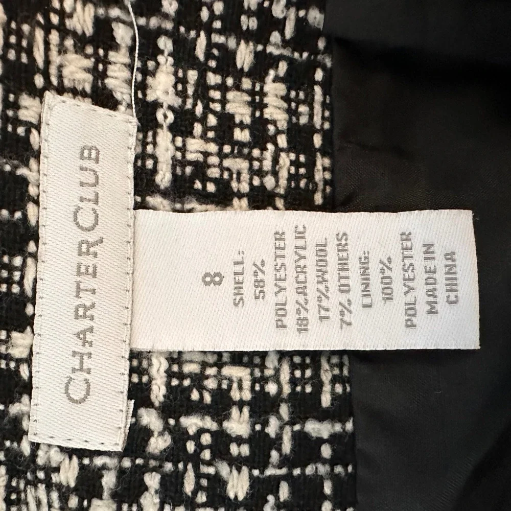 Charter‎ Club Womens 8 Pencil Skirt Tweed Preppy Academia Textured Staple